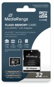 MEDIARANGE micro SDHC mälukaart adapteriga